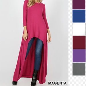 Gray High low womens maxi tunic